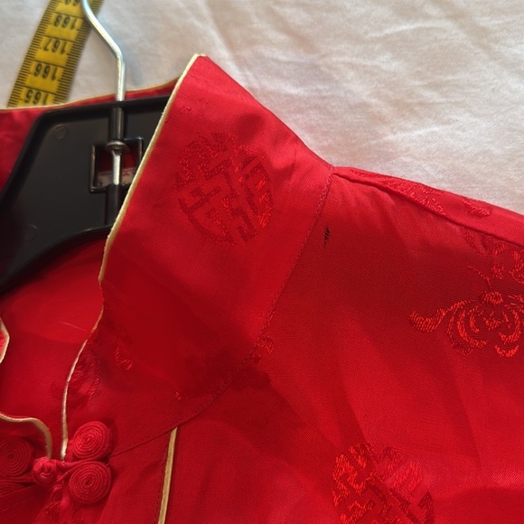 Vintage Chinese red pajamas with embroidery. - Picture 13 of 14